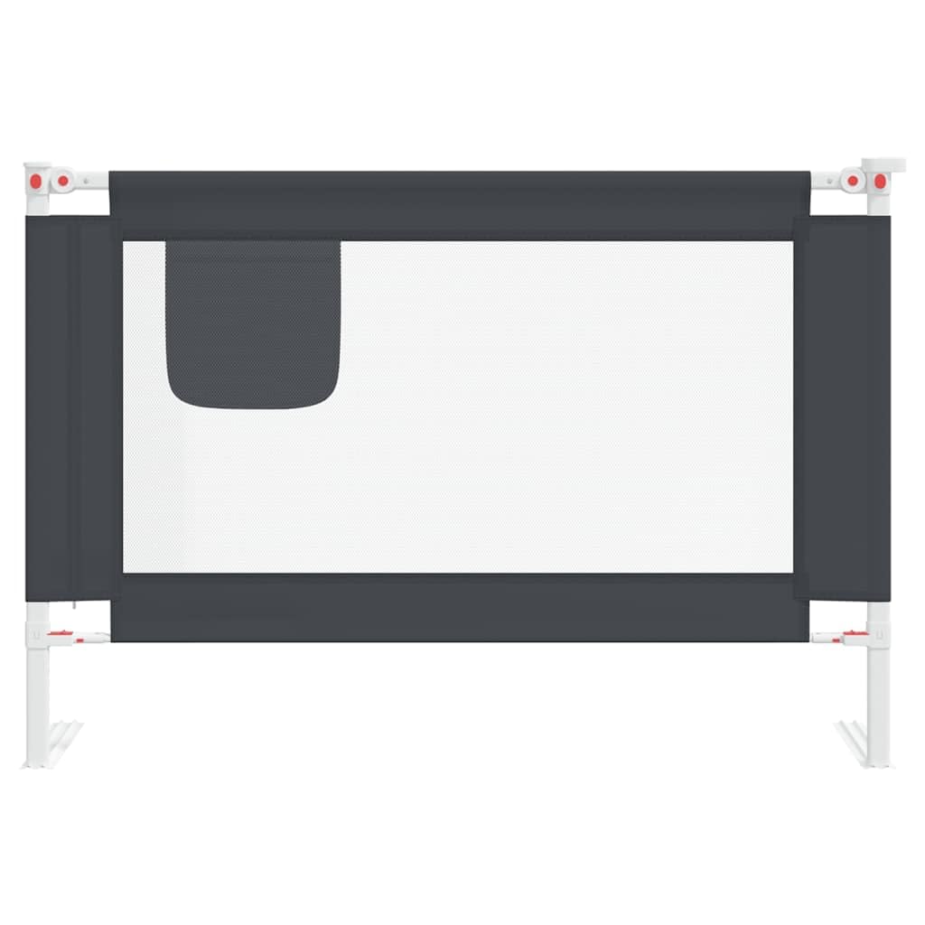 Barrera de protección para niños pequeños, gris oscuro, 100 x 25 cm, tela con ajuste de altura, plegable, para cuna, cama de bebé, cama de padres, seguridad y protección contra caídas al