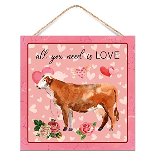 Panneau de Saint-Valentin en bois romantique All You Need Is Love à offrir pour le salon