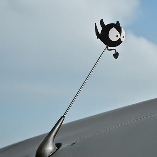 PLAFOPE 3Pcs Halloween Devil Car Antenna Toppers - Cute Cartoon Big Eyed Bat Auto Antenna Ball Toppers Fun Vehicle Roof Halloween Decorations Unique Exterior Auto Accessories