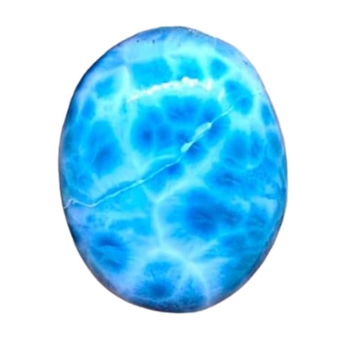 Larimar pierre ovale pour bague et collier au style marin