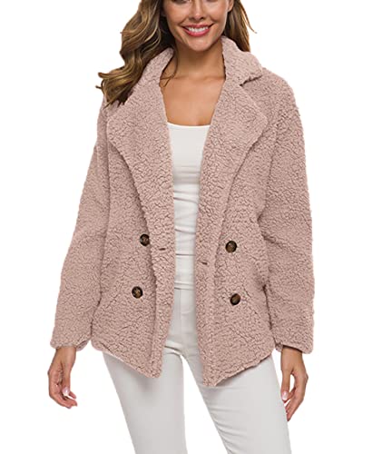 JMKEY Casaco Feminino Jaqueta feminina de inverno parka casaco botão lapela solta suéter cardigã bol