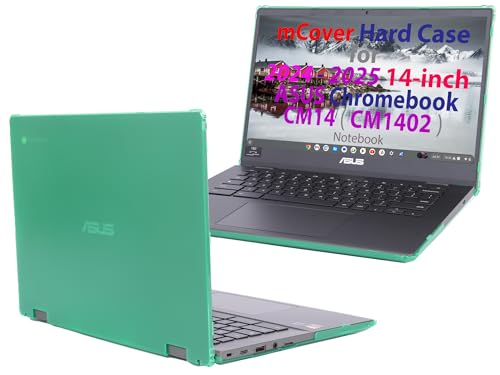 mCover Case Compatible ONLY with 2024~2025 14-inch ASUS Chromebook CM14 (CM1402c) Series Notebook Computers (NOT Fitting Any Other ASUS Models) - Green