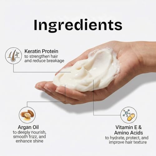Image of The Skin Story Argan Oil Hair Mask | Nourishing Deep Conditioning smoothening | For Frizzy, Dry, Damaged, Chemically Treated Hair | With Keratin & Vitamin E | Spa Cream for Straight or Curly hair | Sulphate Free Paraben Free (200g)