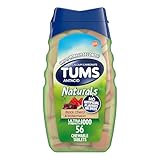 TUMS Naturals Ultra Strength Antacid Chews for Heartburn Relief, Black Cherry & Watermelon - 56 Count