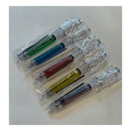 5 Double Value Novelty Color Syringe Pens With Extra Refills. Double Value, Double Life. #TOP3