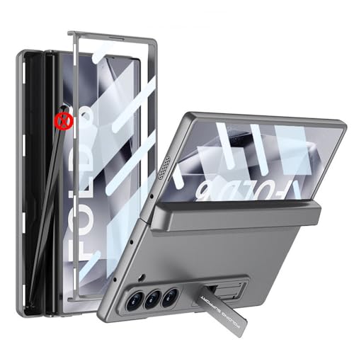 Coque rigide Samsung Galaxy Z Fold 6 grise idéale pour le bureau et les voyages