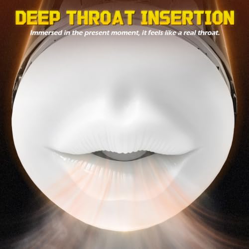 Image of Male Masturbator Pocket Pussy Oral Sex Toys for Men - Adult Men Sex Blowjob Toy with 9 Vibrating & 10 Thrusting, Flesh Soft 3D Textured Wrapped, Masturbators Light Sex Machine with Full Burst Mode