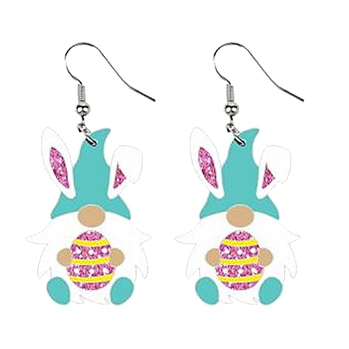 Pendientes De Conejito De Pascua - Pendientes Colgantes De Conejo De 5 Cm, Joyería Con Forma De Huevo Esmaltado | Bonito Accesorio Navideño Para Mujeres Y Niños, Regalo De De Primavera, Estilo