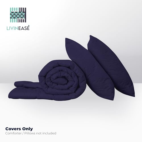 LivinEase Set Copripiumino Matrimoniale 260x240 - Microfibra Copripiumino 260x240cm + Federe 65x65cm – Copripiumino Matrimoniale