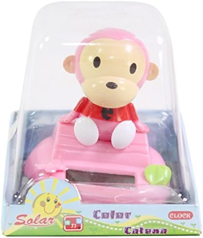 We pay your sales tax Pink Monkey Looking at You Very Cute Solar Power Toy Car Dashboard Desk Home Decor Gift image 4