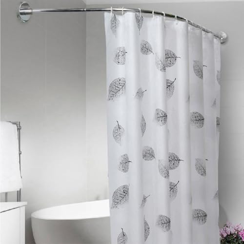 Cortina de ducha en forma de L, barra de ducha curvada extensible de acero inoxidable, sin taladro, para baño, bañera, tienda de ropa, espacio privado (tamaño: B, color: plateado)