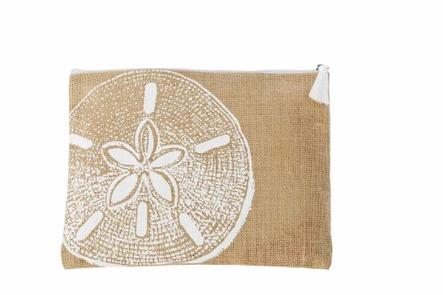 Mud Pie Shoreline Jute Case Tote, Sand Dollar
