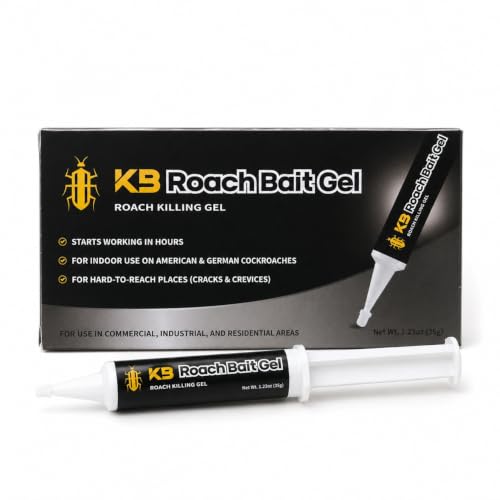Image of German Roach Killer Indoor Infestation for Home | 97~99% Lab-Tested Mortality in 14 Days - 0.05% Fipronil | Targeted Spot Treatment, 1 Syringe (35g)
