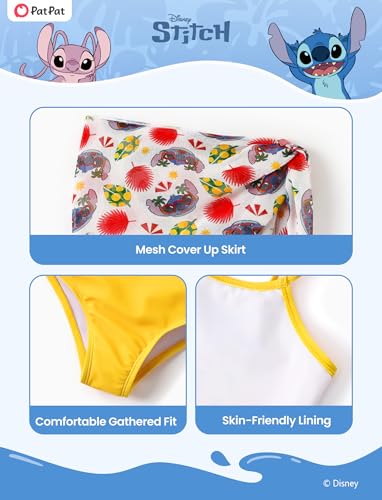 Image of Disney Stitch Marvel Frozen Elsa Girls Swimsuits UPF 50+ One Piece Bathing Suits Sport Summer Swimwear for Kids Size 3-13Y