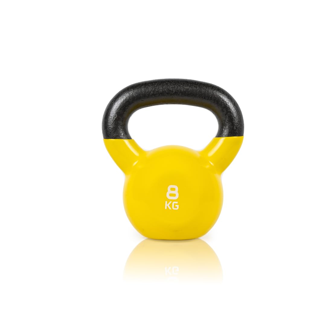 RUSTER Kettlebell Studio. Pesa Rusa recubierta de Vinilo, Mango Ergonómico, Base Estable, Entrenamiento Funcional, Fitness en Casa. Disponible de 4 a 32kg