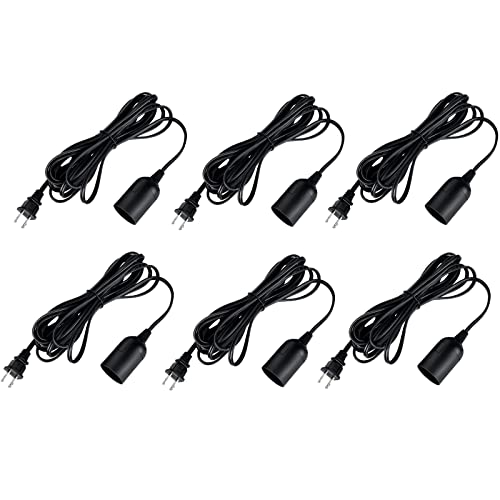 Simple Deluxe 360W 20Ft Extension Hanging Lantern Pendant Light Lamp Cord Cable E26 Socket (No Bulb Included), Black #TOP4