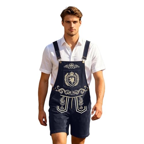 Pantalon Oktoberfest en cuir véritable avec broderies traditionnelles de Bavière