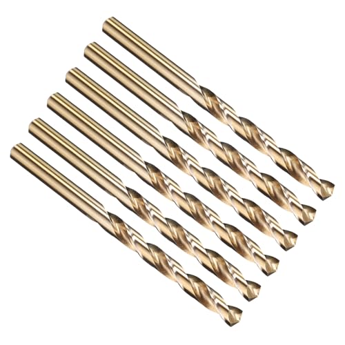 PATIKIL 17/64" Drill Bit M2 High-Speed Steel Gold Finish 6Pcs