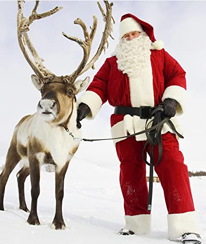 7 Sets Van Kerstman Pak Mannen Volwassen Kerst Aankleden Kerstvakantie Rood - Afbeelding 5