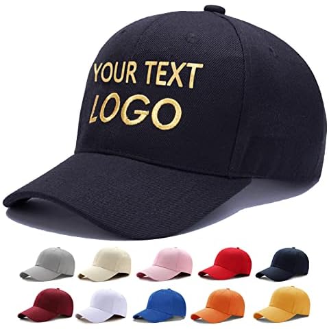 Buaodam Custom Baseball Cap with Embroidery Text Logo and Print Photo,Image, Personalized Adjustable Cap for Mother Father Man Woman Friend Black Cover