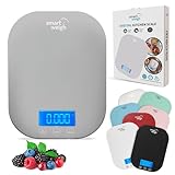 Smart Weigh Gray Digital Kitchen Scale for Cooking, Weight Loss, Calorie Tracking, Baking, Food Portion Control, and Meal Prep - Accurate Measurements in Grams and Ounces
