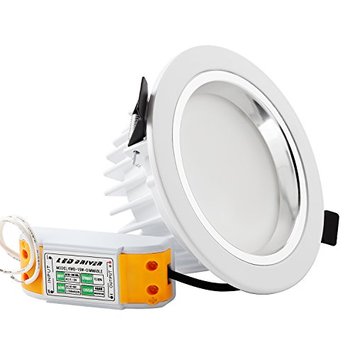 12W 4-Inch Dimmable LED Retrofit Recessed Light 90W Halogen Equivalent LED Downlight w/ Reflector trim, Frosted Glass Lens, Slim Size Ceiling Light for New Construction and Remodel 6000K Daylight