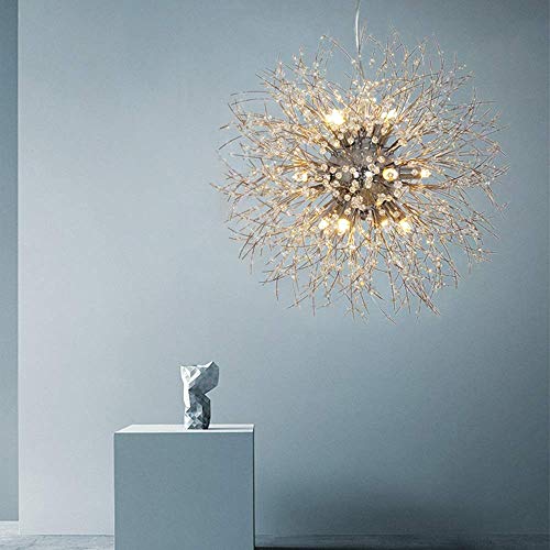 Lustre pissenlit cristal fer forgé 40cm éclairage restaurant chambre hôtel lumière chaude