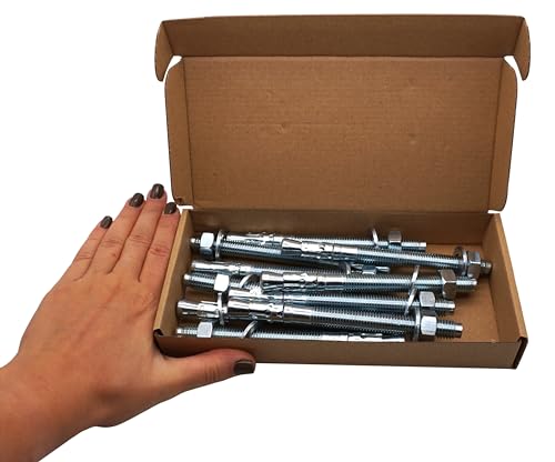 SKIR’CO (10 Stück) Verzinkte Keilanker M12 x 140 mm Metalldübel Ankerbolzen Mauerwerk Betonanker