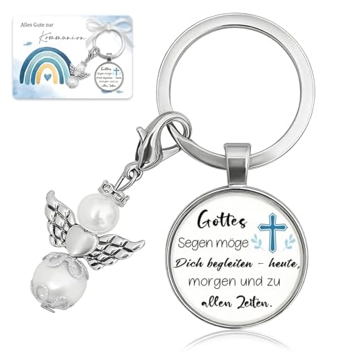 SupreLuck Kommunion Geschenk Junge Mädchen, Schutzengel Schlüsselanhänger Geschenke zur Kommunion - Alles Gute zur Kommunion -Erstkommunion Geschenke