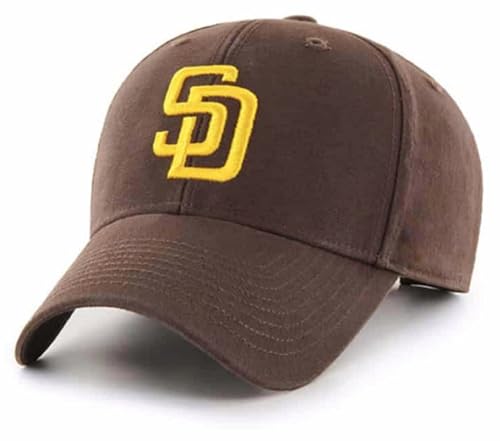 Gorra ajustable bordada color marrón con logo San Diego Baseball miniatura 1