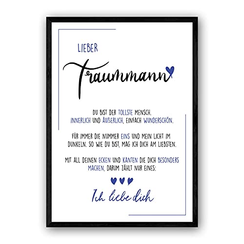 Zertify® - Poesi Dankesposter & Kunstdrucke: Traummann | Geschenke für Männer Geburtstag | 21 x 30 cm OHNE RAHMEN Cover