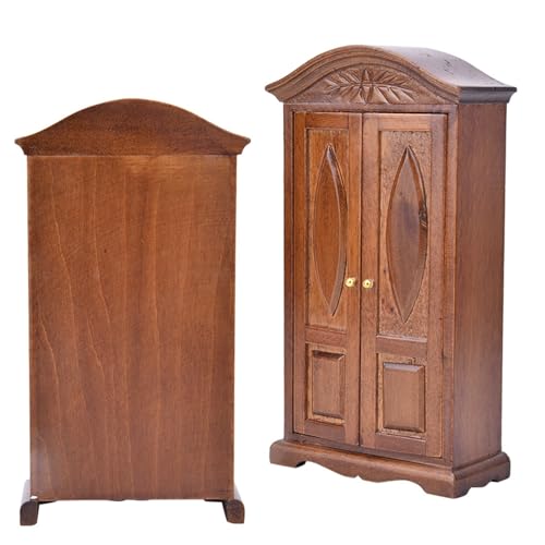 Brrnoo Meble do Domku dla Lalek, Meble do Domku dla Lalek Akcesoria Akcesoria i Domek Drewniana Szafa Domu (BROWN)