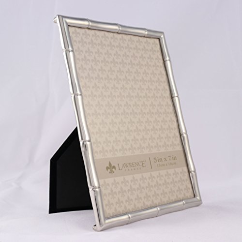 Lawrence Frames Bamboo Design Metal Frame, 5X7, Silver #TOP1