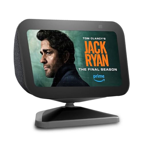 IRONA Stand for Amazon Echo Show 5 3rd Gen, Magnetic Mount Accessories Compatible with Echo Show 5(3rd Gen), 360 Degree Rotation Tilt and Anti-Slip Base (Black)