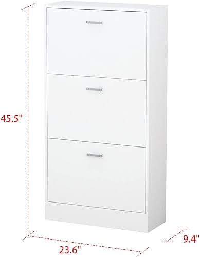 Miniatura 2 de AIEGLE Zapatero con 3 cajones abatibles para entrada, organizador de zapatos independiente con estante ajustable, armario de almacenamiento de