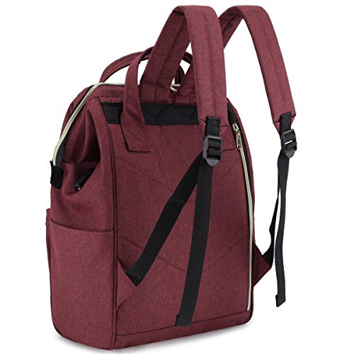 Himawari Travel School Backpack with USB Charging Port 15.6 Inch Doctor Work Bag for Women&Men College Students(H900d-LUSB-Wine red)