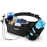 Guzack Riñonera Running con Porta Botella,Impermeable Cinturon Correr para Hombre y Mujer, Deportivo Cinturón Running Belt para iPhone 15 14 13 12 11Pro MAX Galaxy S24/23/22 Jogging Accesorios