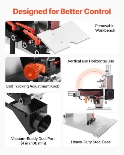 Image of VEVOR Belt Grinder Sander with VFD, 72-82 x 2-Inch Variable Speed Belt Polisher, 1500W Knife Making Machine with 3 Grinding Modes & 3PCS Sanding Belts for Metalworking
