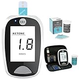 BKT Ketone Focus Kit Blood Glucose & Ketone Meter Starter Kit FDA-Cleared Ketosis Metabolic Health Low Carb Fasting Diabetes Support +50 Ketone Test Strips +Lancets +Lancing Device +Travel Case