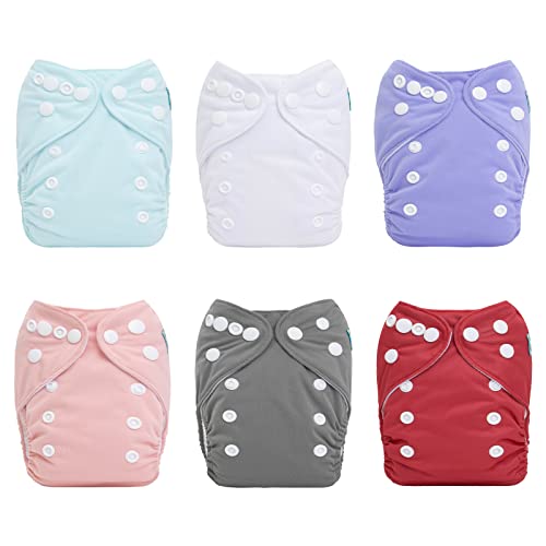 Image of ALVABABY Newborn Cloth Diapers Pocket for Less Than 12pounds Cloth Diaper 6pcs with 12 Insert 6SVB100