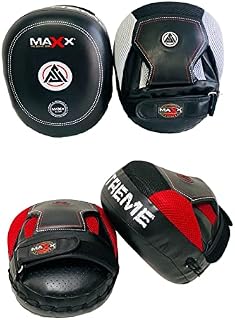 Maxx Focus Pads Air Mitts Pads Rex Leather Hook & Jab Pads Curved MMA Punch Pads