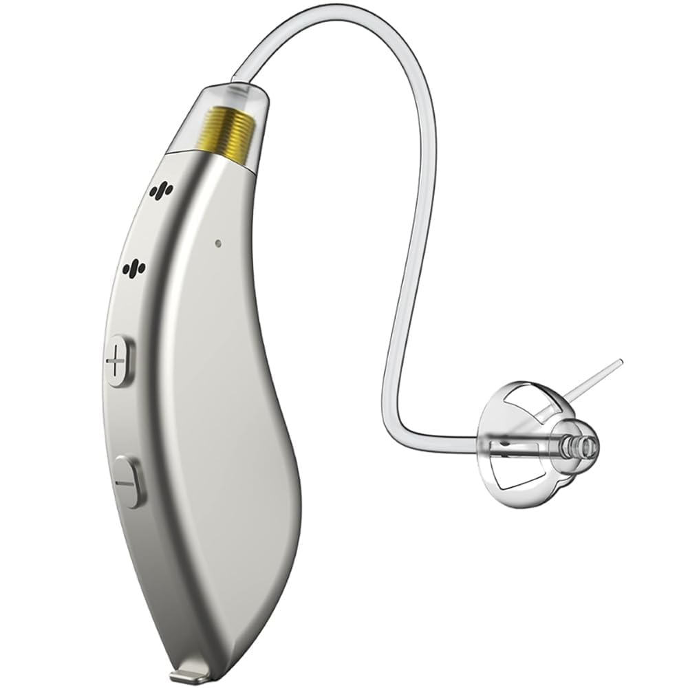BlaidsX Pro Programmable Hearing Aids for Adults with Mobile App Hearing Test & Noise Cancellation, Hearing Aids for Seniors with Bluetooth, Dual Mic & 48 DSP Channels (Left Ear, Grey)