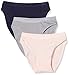 Produktbild Dim Damen Les Pockets Coton X3 Slip, Mehrfarbig (Infinityblau/Federgrau/Rosa Ballerina, 8 zt), 38-40 (3er Pack)