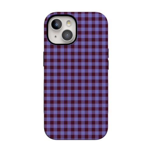 Casely iPhone 15 Plus Case | Sweet Jam | Purple Gingham | Bold Protective Design | Compatible with MagSafe