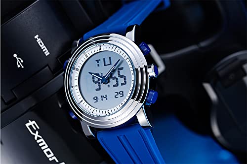 FANMIS Cool Unisex Analog Digital Dual Display Watch LED Display Sports Multifunctional Waterproof Watch Silicone Strap Watch2