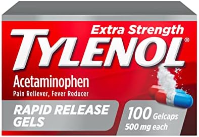 Tylenol Extra Strength Acetaminophen Rapid Release Gels, Pain Reliever & Fever Reducer, 100 ct