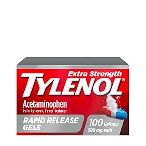 Tylenol Extra Strength Acetaminophen Rapid Release Gels, Pain Reliever & Fever Reducer, 100 ct