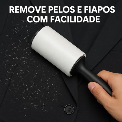 Tira Pelos Rolo Adesivo 3 em 1 – (2 Refis) – Remove Pelos de Roupas, Sofás e Carros – Alta Aderência