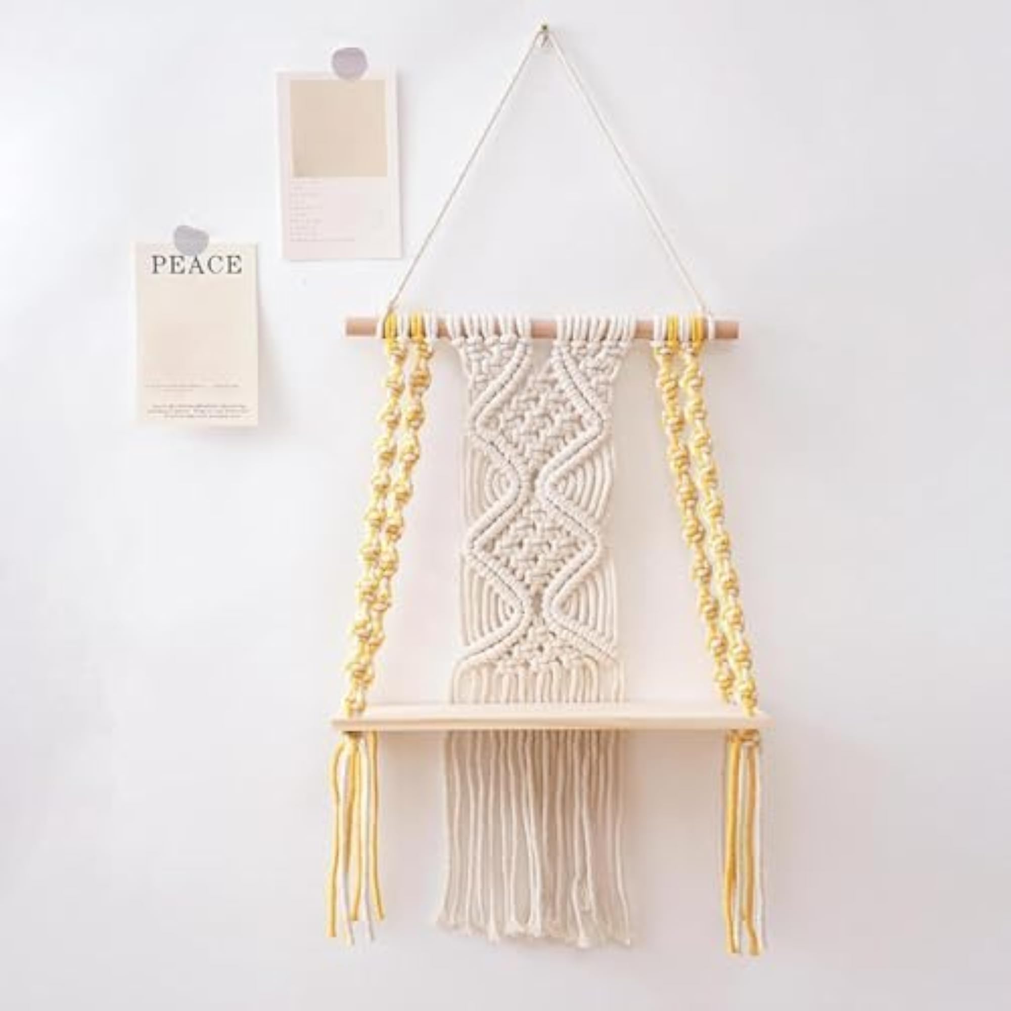Wall Hanging Shelf Macrame Shelf for Vases and Decor