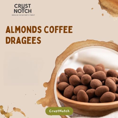Image of CrustNotch Premium Almonds Coffee Dragees | Whole Almonds in Rich Milk Chocolate with Aromatic Coffee Flavor | Gourmet Chocolate Covered Nuts | Perfect Snack Gift | 200g